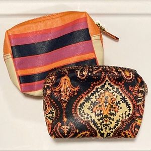 Travel make up pouches set of 2 stripe paisley